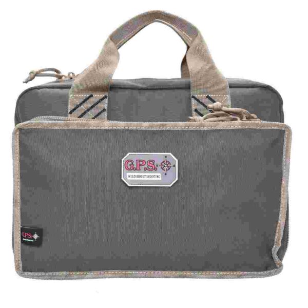 G-Outdoors Quad Pistol Range Bag with Mag Storage and Dump Cups FDE