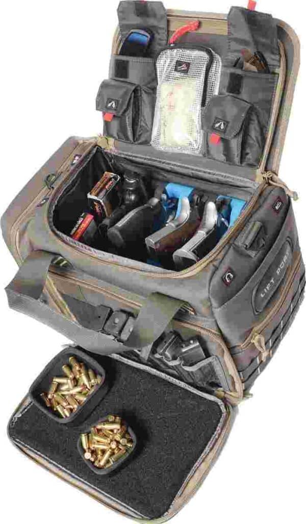 M/L Range Bag w/Foam Cradle for 4 handguns 2 ammo Dump Cups