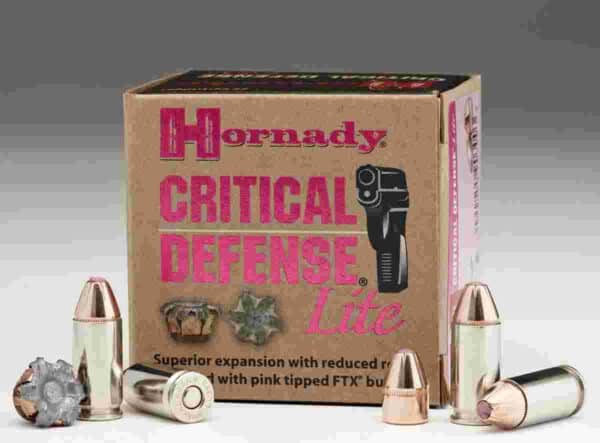 Hornady Critical Defense Lite Handgun Ammunition 9mm Luger 100 gr FTX 1125 fps 25/box