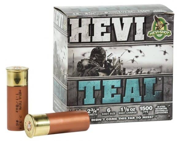 Hevi-Shot Hevi-Teal Shotshells 12 ga 2 -3/4" 1-1/8 oz 1500 fps #6 25/ct