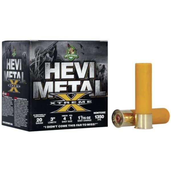 HEVI-Shot HEVI-Metal Xtreme Shotshell 20ga 3" 1-1/16 oz 1350 fps #4 Tungsten & #1 Steel 25/ct