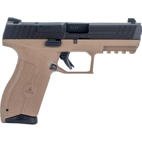 IWI Masada Handgun 9mm Luger 17rd Magazines (2) 4.1" Threaded Barrel FDE with Black Slide