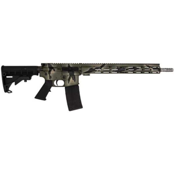 GLFA AR-15 Rifle .223 Wylde 30rd Magazine 16" Threaded Barrel Green Camo Stainless Steel with 15.25" Handguard