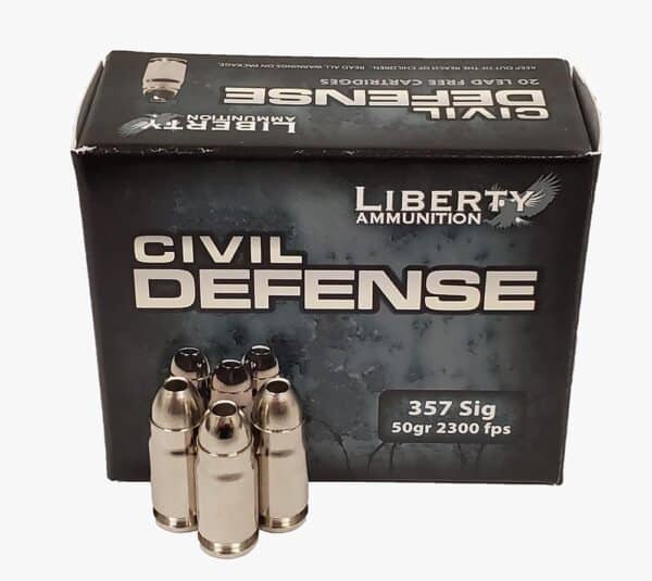 Civil Defense .357 SIG 50GR Copper Mono Frag HP Lead Free 20RD