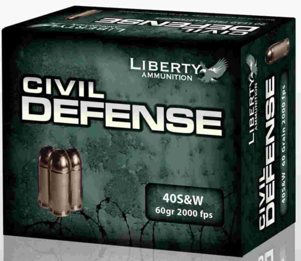 Liberty Civil Defense Handgun Ammunition .40 S&W 60 gr SCHP 2000 fps 20/ct