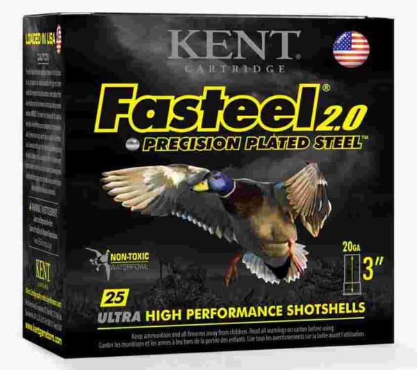 Kent Fasteel 2.0 Shotshells 20 ga 3" 7/8oz 1550 fps #2 25/ct