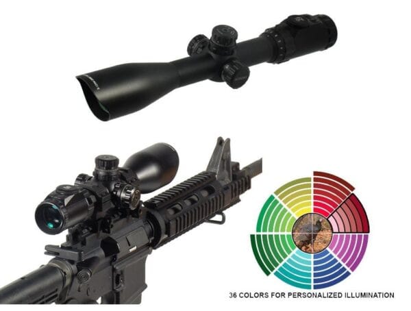 Leapers UTG AccuShot SWAT IE Rifle Scope - 3-12x44mm AO 36-Color Mil-Dot Reticle 34-8.4' FOV 3.3-2.8" ER Matte