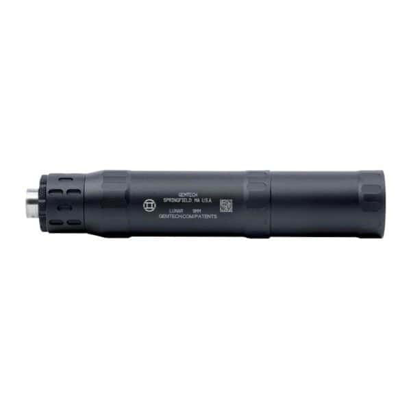 Gemtech LUNAR 9 Aluminum Pistol Suppressor 9mm Luger Black Compatible with all GM-9 mounting options