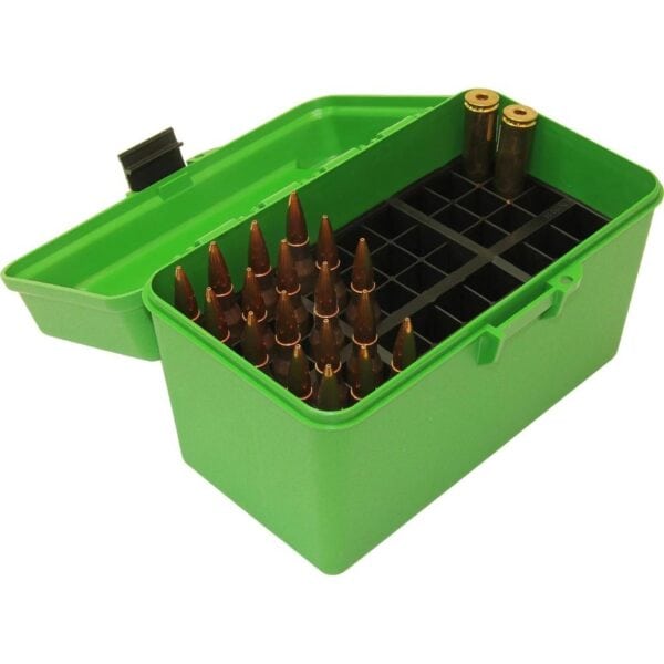 MTM Deluxe H-50 Series Rifle Ammo Box 300 WSM 300 Rem Ultra Mag Green