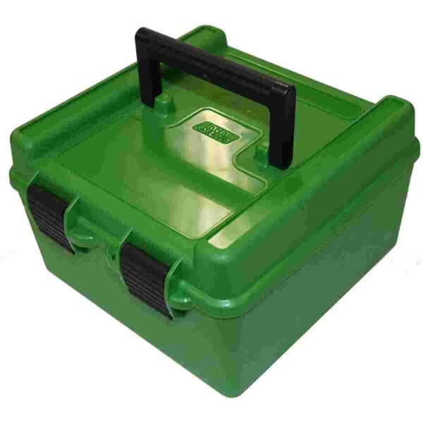 MTM Deluxe R-100 Series Rifle Ammo Box 100 Rounds Green