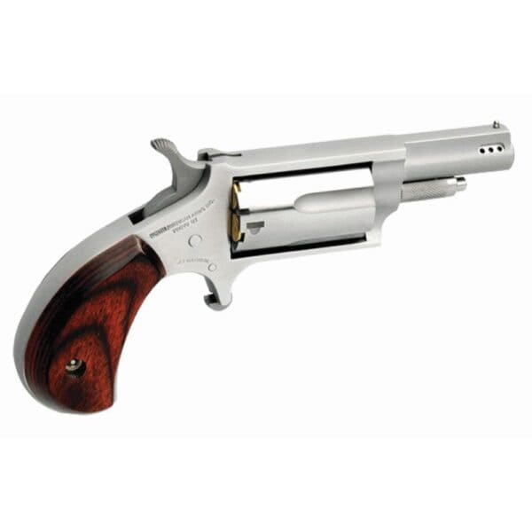 NAA Ported Magnum Handgun .22 WMR 5rd Capacity 1.625" Barrel Silver with Rosewood Grips