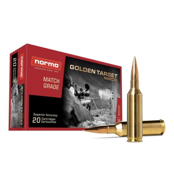 Norma Golden Target Match Rifle Ammunition 6.5 PRC 143gr BTHP 2831 fps 20/ct