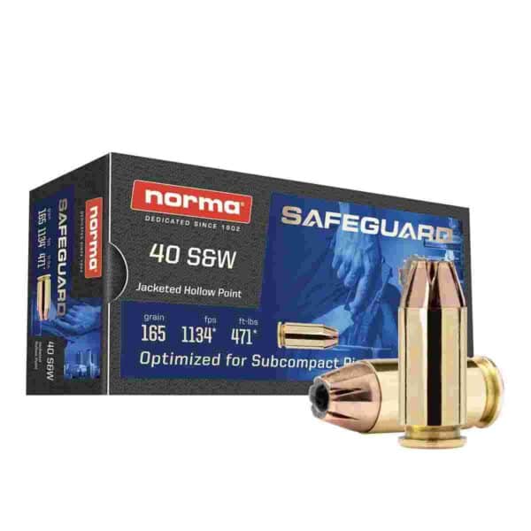 Norma Safeguard Handgun Ammunition .40 S&W 165gr JHP 1134 fps 50/ct