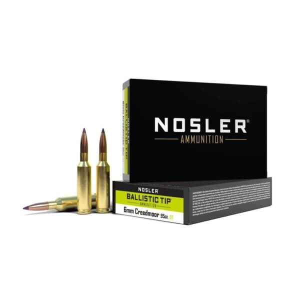 Nosler Ballistic Tip Rifle Ammunition 6mm Creedmoor 95gr BT 3100 fps 20/ct