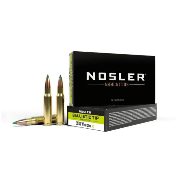 Nosler Ballistic Tip Rifle Ammunition 308 Win 125gr Ballistic Tip Hunting Ammo (20 ct.)