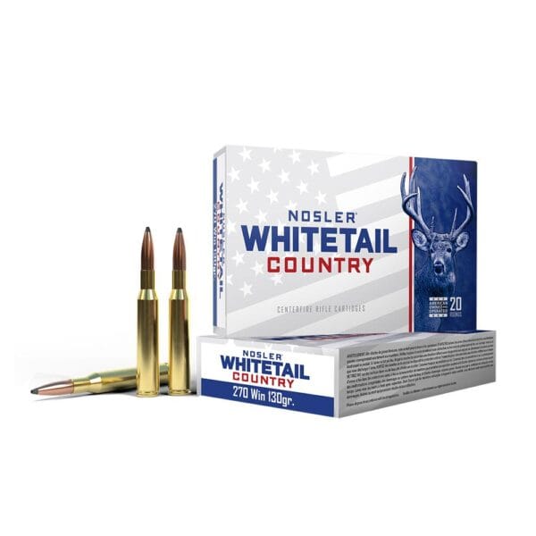 Nosler Whitetail Country Rifle Ammunition .270 Win 130gr SP 3060 fps 20/ct