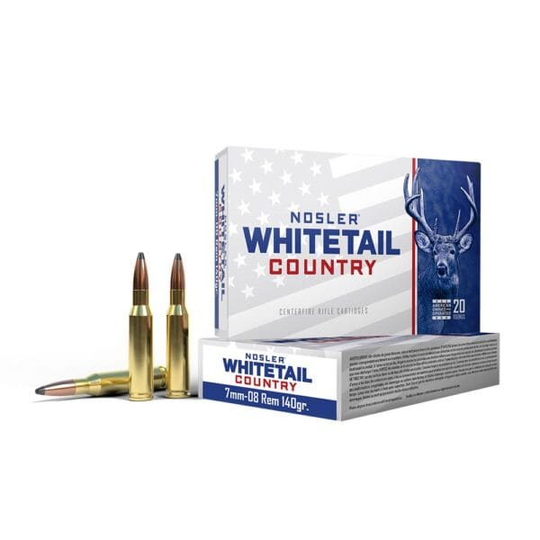 Nosler Whitetail Country Rifle Ammunition 7mm-08 Rem 140gr SP 2825 fps 20/ct