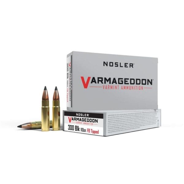 Nosler Varmegeddon Rifle Ammunition .300 AAC 110 gr BSB 2200 fps 20/ct