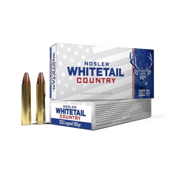 Nosler Whitetail Country Rifle Ammunition 350 Legend 180gr LFN 2100 fps 20/ct