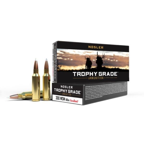 Nosler Trophy Grade Rifle Ammunition .300 WSM 180 gr AB 2950 fps 20/ct