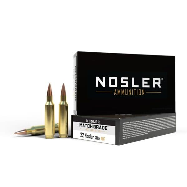 Nosler Match Grade Rifle Ammunition .22 Nosler 70 gr RDF 3000 fps 20/ct