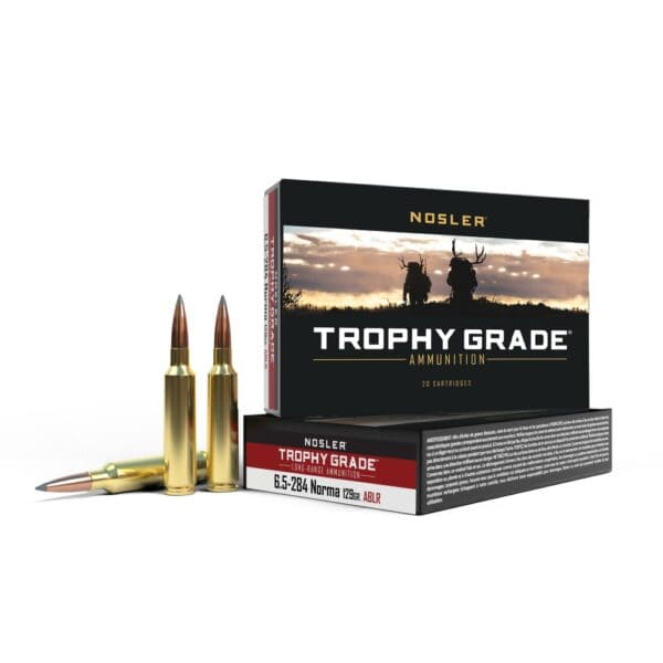 Nosler Trophy Grade Rifle Ammunition 6.5x284 Norma 129 gr ABLR 2965 fps - 20/box