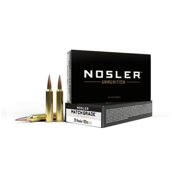 Nosler RDF Match Grade Rifle Ammunition .28 Nosler 185gr HPBT 3075 fps 20/ct