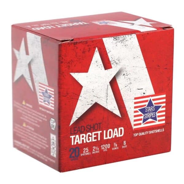 Star and Stripes Target Load Shotshells 20ga 2-3/4" 7/8oz #8 1200 fps 25/ct