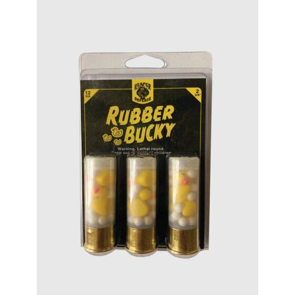 Reaper Defense Rubber Bucky Shotshell 12ga 2-3/4" Resin Duck Rubber Buckshot 3/ct