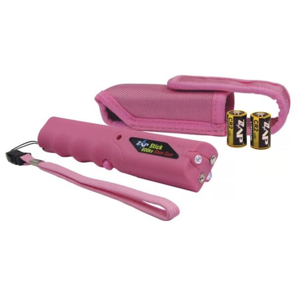 Personal Security ZAP Stick Stun Gun with Light & Case - 800000 Volt Pink