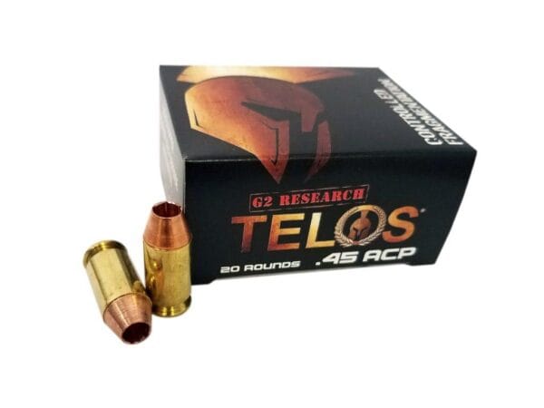 G2 Research TELOS Handgun Ammunition .45 ACP 160 gr HP 920 fps 20/ct