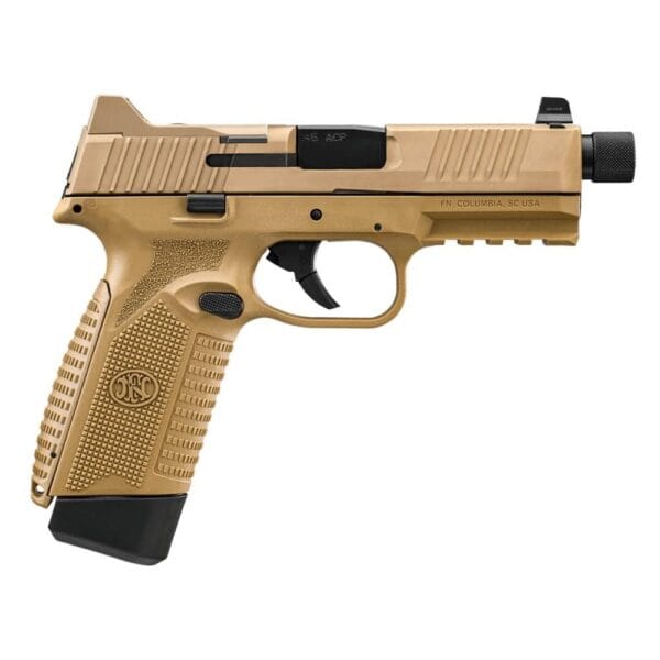 FN 545 Tactical Handgun 45 ACP 10rd Magazines (2) 4.71" Threaded Barrel FDE NMS Night Sights