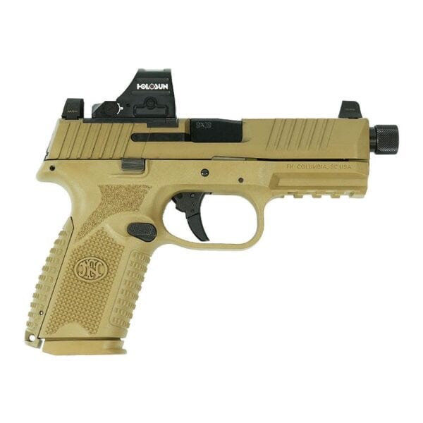 FN 509 Tactical Handgun 9mm Luger 15rd (1) & 24rd (1) Magazines 4.5" Barrel FDE with Holosun Red Dot