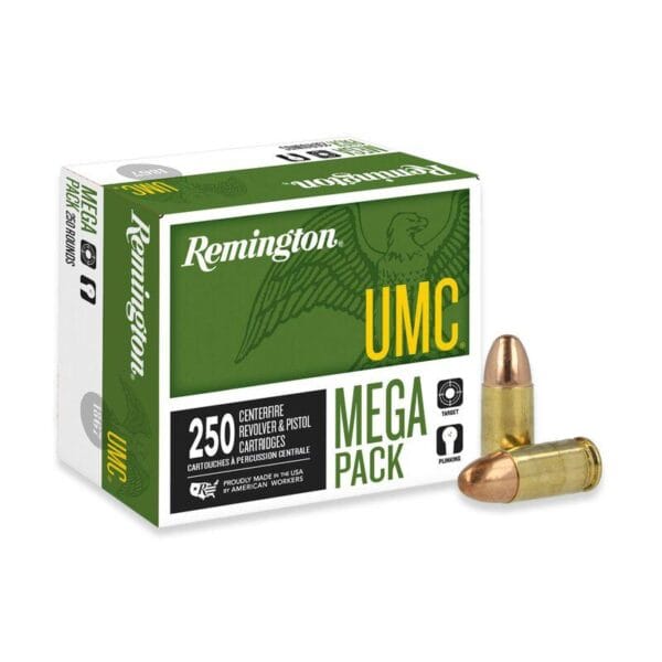 Remington UMC Handgun Ammunition 9mm Luger 115 gr. FMJ 1145 fps 250/ct