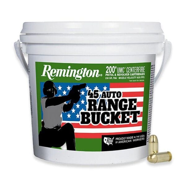 Remington UMC "Range Bucket" Handgun Ammunition .45 ACP 230 gr FMJ 835 fps 200/ct