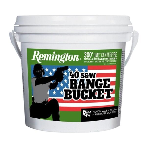 Remington UMC Range Bucket Handgun Ammunition .40 S&W 180 gr FMJ 990 fps 300/ct