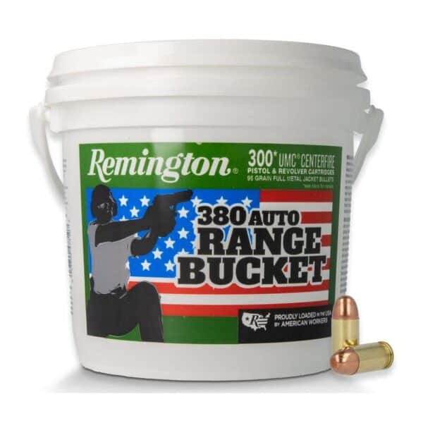 Remington UMC Range Bucket Handgun Ammunition .380 Auto 95 gr FMJ 955 fps 300/ct