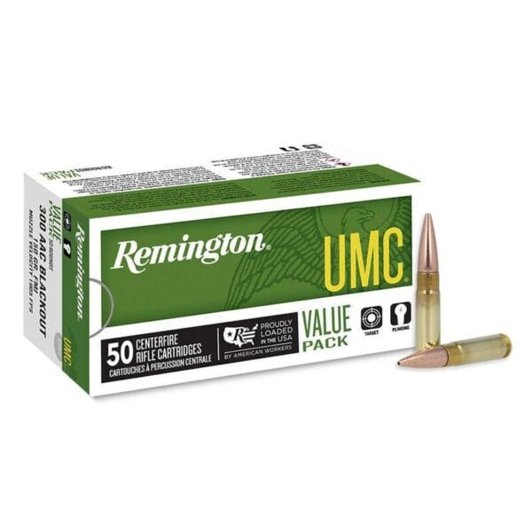 Remington UMC Rifle Ammunition .300 AAC Blackout 150gr FMJ 1905 fps 50/ct