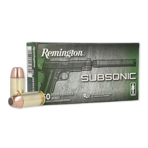 Remington Subsonic Handgun Ammunition .45 Auto 230gr FNEB 830 fps 50/ct