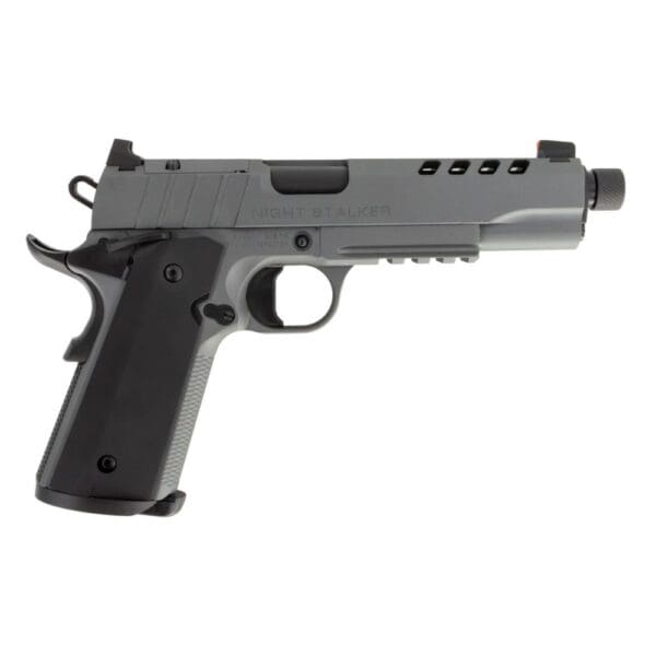 SDS Tisas 1911 Night Stalker SF 10 Handgun 10mm 8rd Magazine 5" Threaded Barrel Cerakote Grey with Black Grips