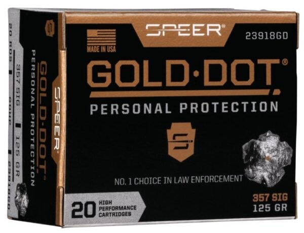 Speer Gold Dot Handgun Ammunition .357 Sig 125 gr HP 1350 fps 20/ct