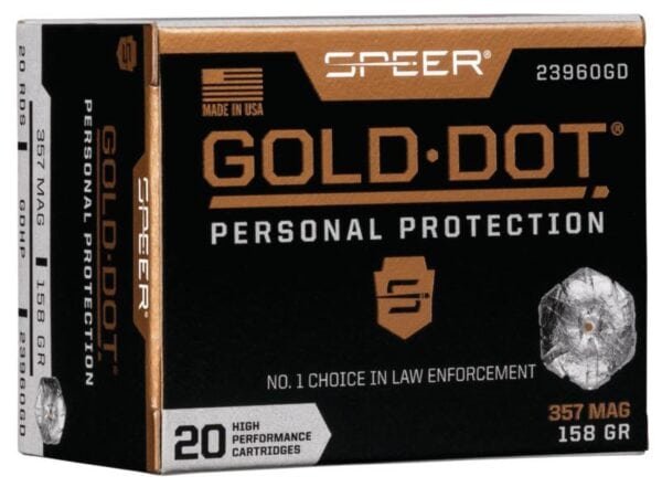 Speer Gold Dot Handgun Ammunition .357 Mag 158 gr HP 1235 fps 20/ct