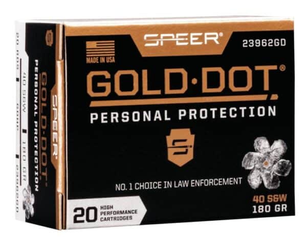 Speer Gold Dot Handgun Ammunition .40 S&W 180 gr HP 1025 fps 20/ct