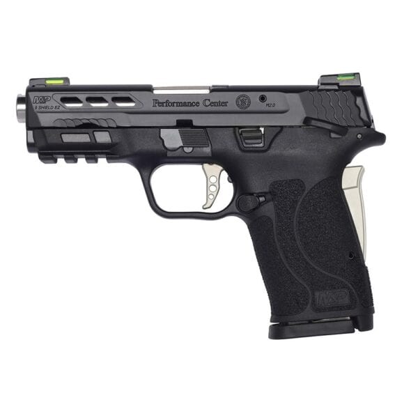 Smith & Wesson M&P Shield EZ Performance Center Silver 9mm Luger 8rd Magazine 3.83" Ported Barrel Thumb Safety with Cleaning Kit