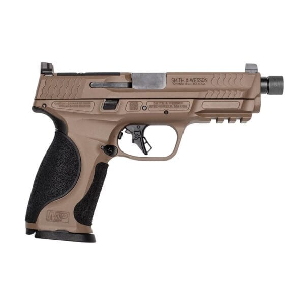 S&W M&P 9 M2.0 Metal OR Optic Ready Handgun 9mm Luger 17rd Magazines(2) 4.6" Threaded Barrel  No Thumb Safety FDE