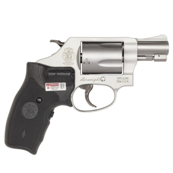 Smith & Wesson M637 Handgun .38 Spl 5rd Capacity 1.9" Barrel Silver with Black Crimson Trace Lasergrip