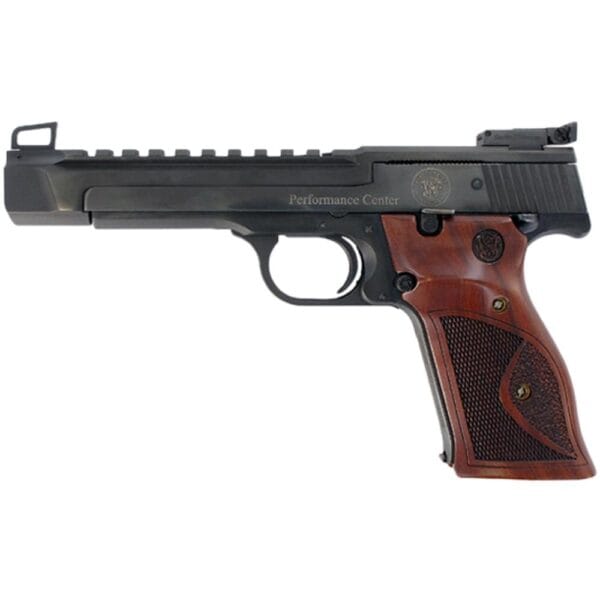 Smith & Wesson Model 41 Handgun 22 LR 10rd Magazine 5.5" Barre Black with Wood Grip Adjustable Sights Optic Ready