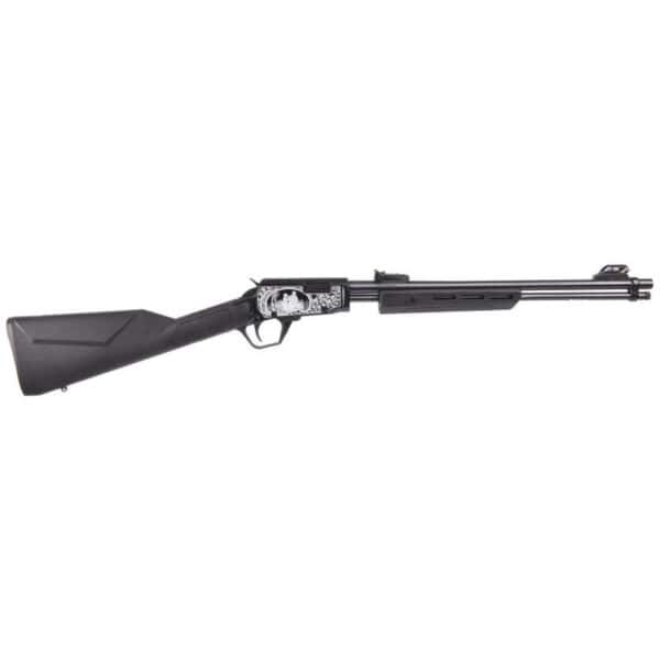 Rossi Gallery Pump Rifle .22 LR 15rd Capacity 18" Barrel Black Synthetic Stock Feather & Son Engraving