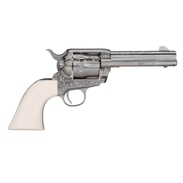 Taylor's 1873 Outlaw Legacy Handgun .45 Colt 6rd Capacity 4.75" Barrel Engraved Nickel with White