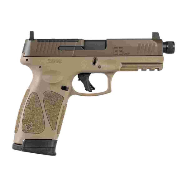 Taurus G3 TORO Tactical Handgun 9mm Luger 17rd Magazines(2) 4.5'' Barrel Tan frame/Brown Slide